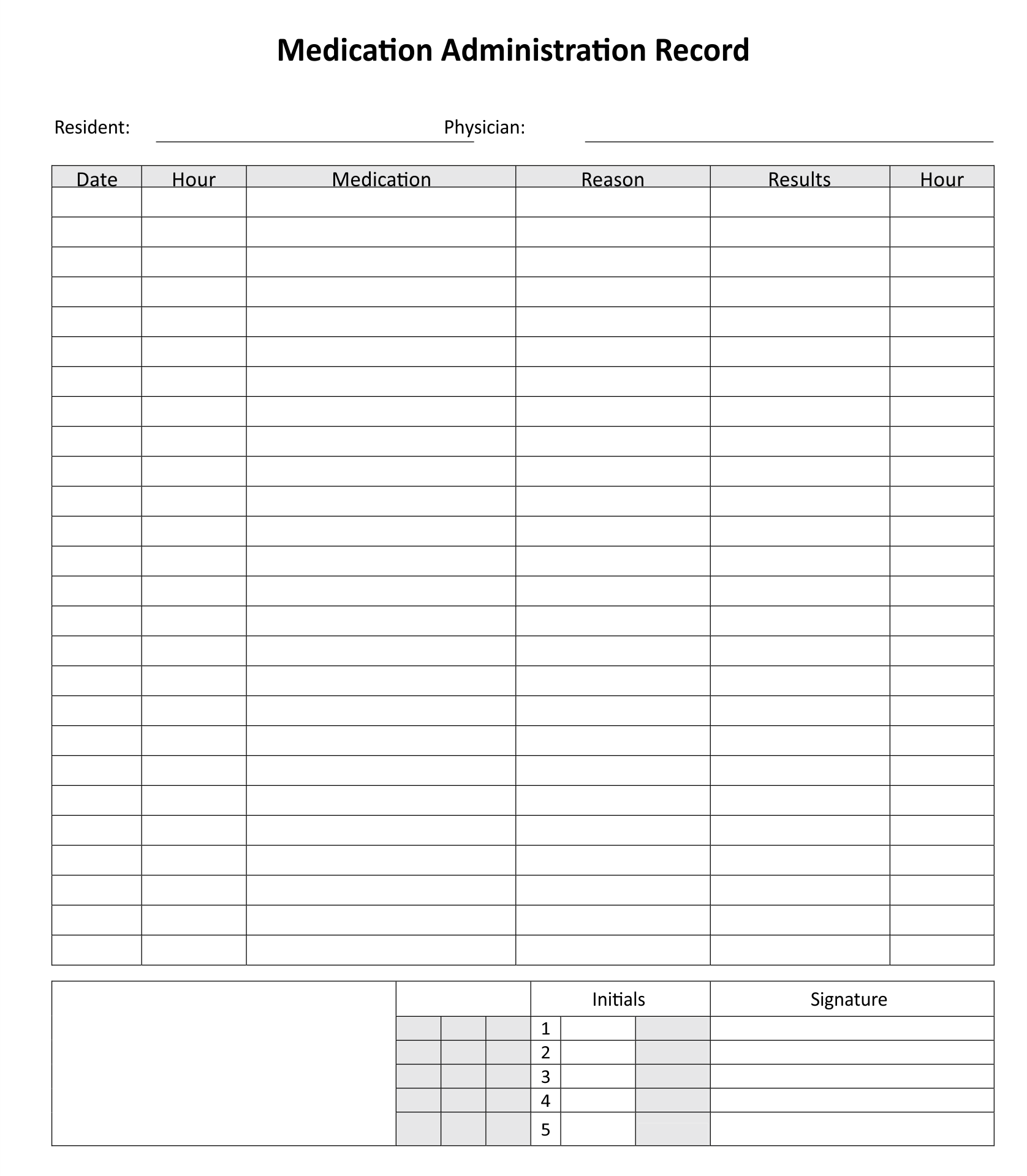 Medication Administration Record Template 10 Free PDF Printables Printablee