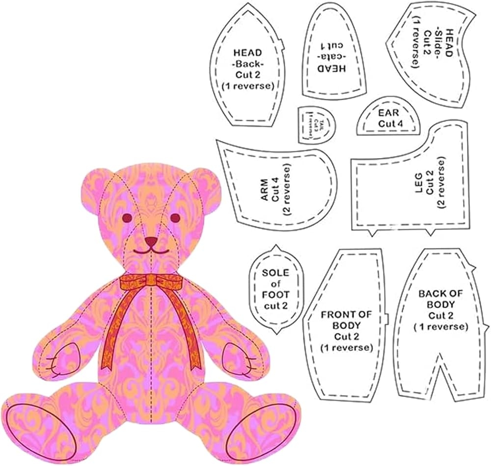 Memory Bear Template Ruler Set With Instructions Memory Bear Sewing Patterns Template Acrylic Template Quilting Cutting Set For Sewing Bear Pattern Memory Bear Template Ruler Set With Instructions Memory Bear Sewing Patterns Template Acrylic Template Quilting Cutting Set For Sewing Bear Pattern