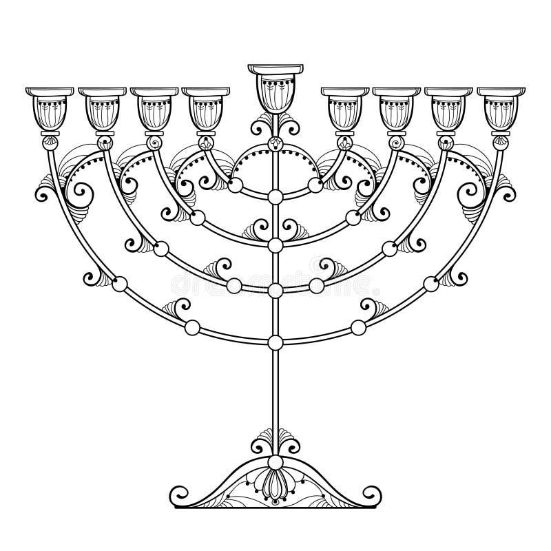 Menorah Coloring Stock Illustrations 166 Menorah Coloring Stock Illustrations Vectors U0026 Clipart Dreamstime