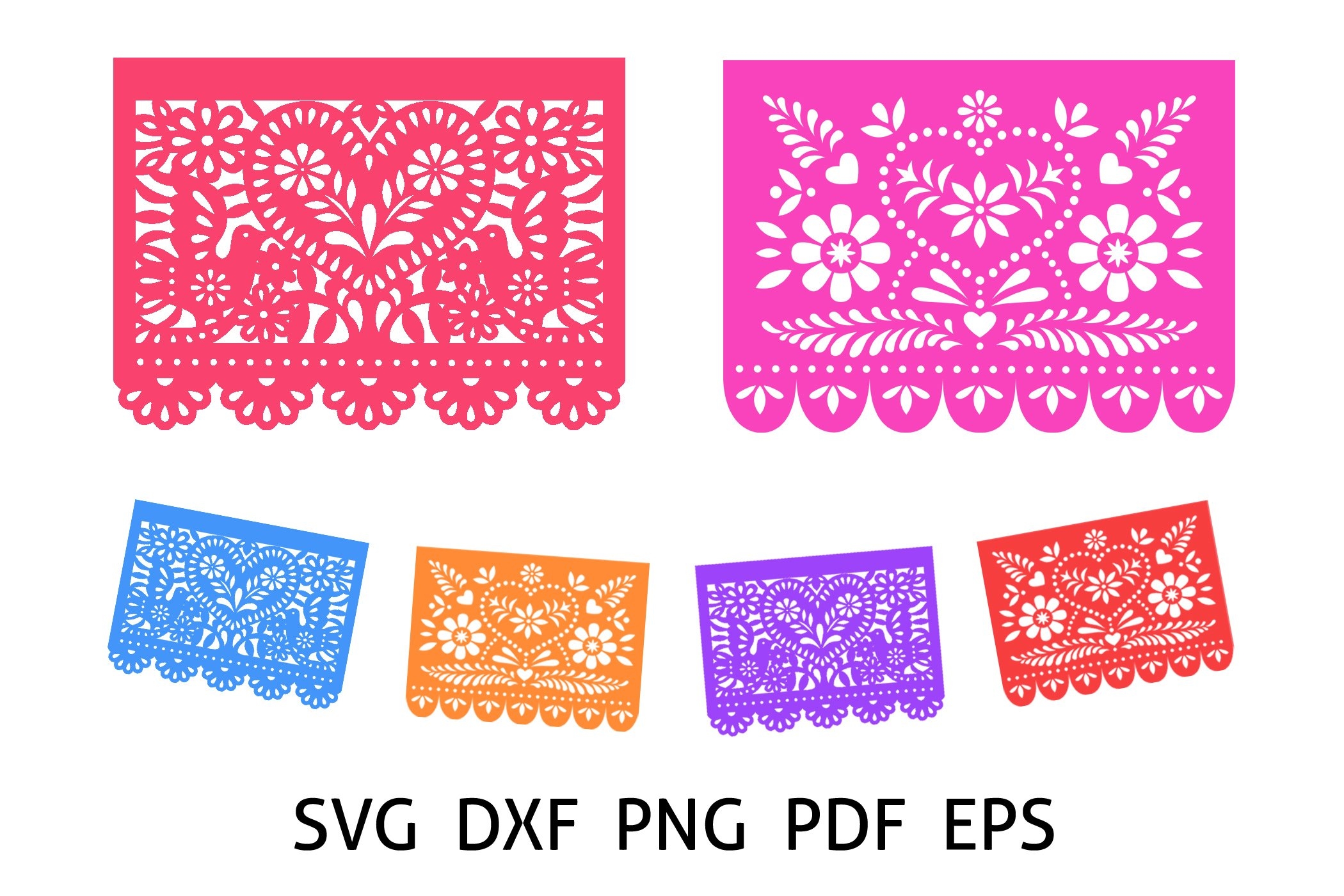 Mexican Papel Picado Banners SVG 1193130 