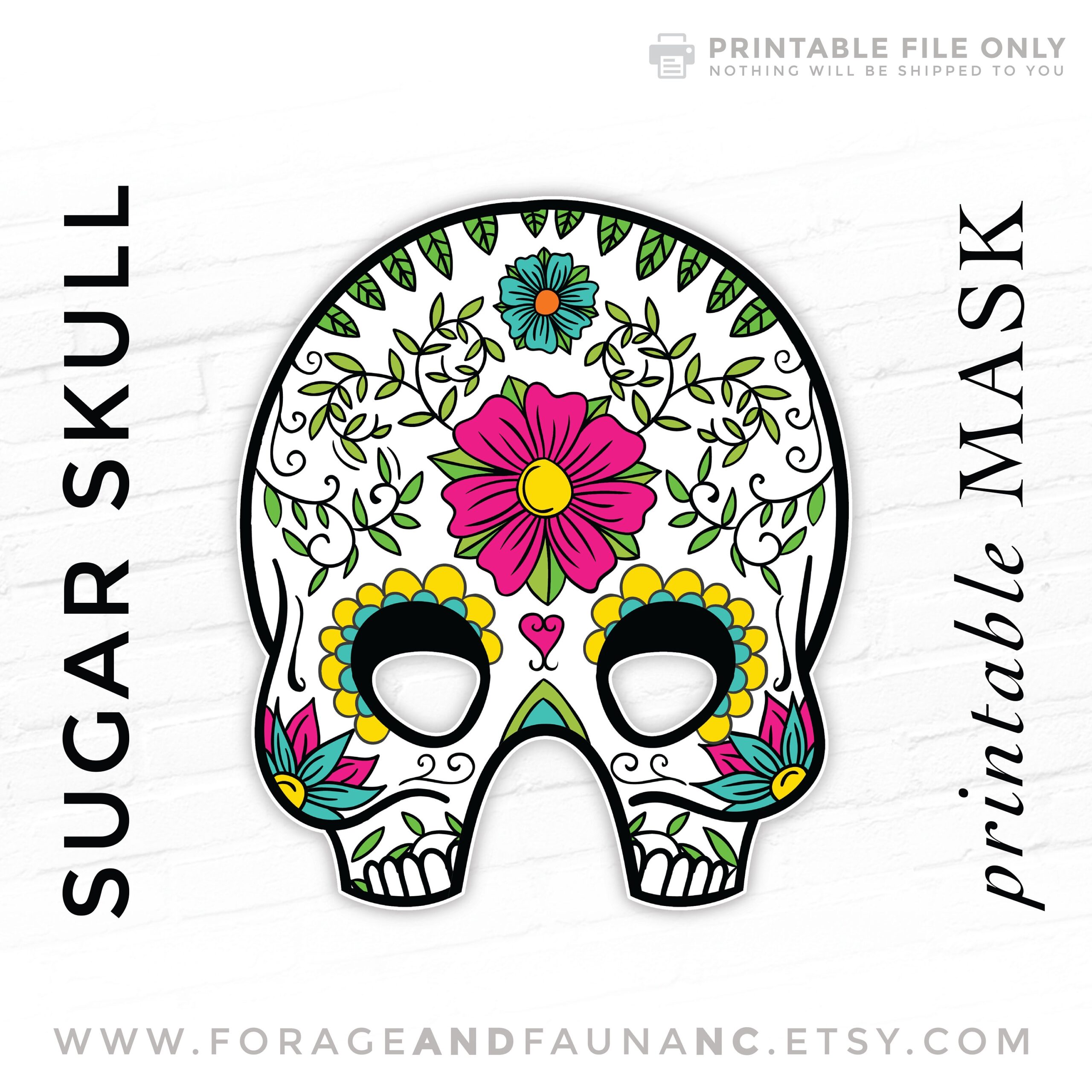 Free Printable Sugar Skull Mask Template Free Printable Sugar Skull Mask Template