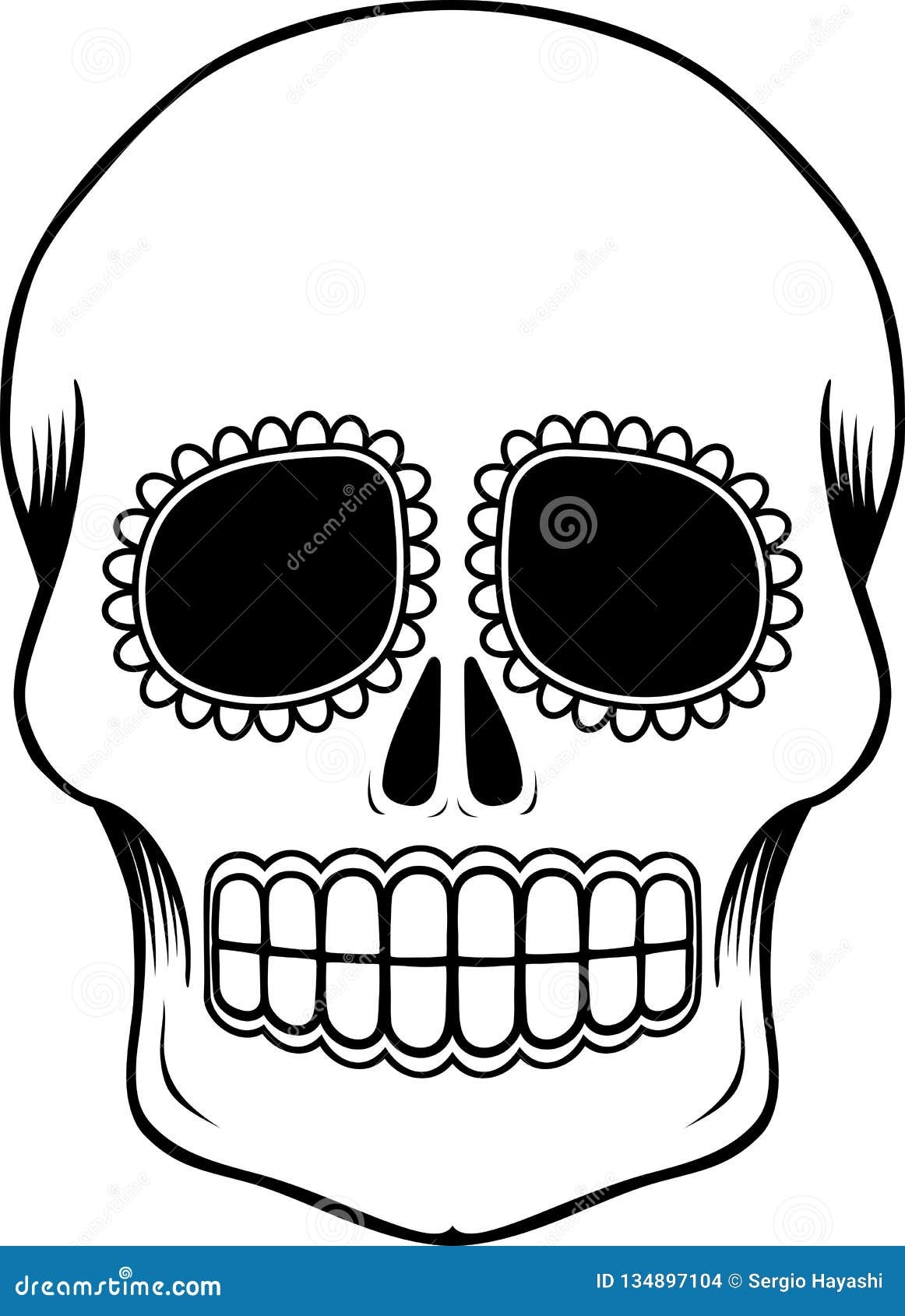 Mexican Sugar Skull Template Stock Vector Illustration Of Mexican Sugar Skull Template Stock Vector Illustration Of