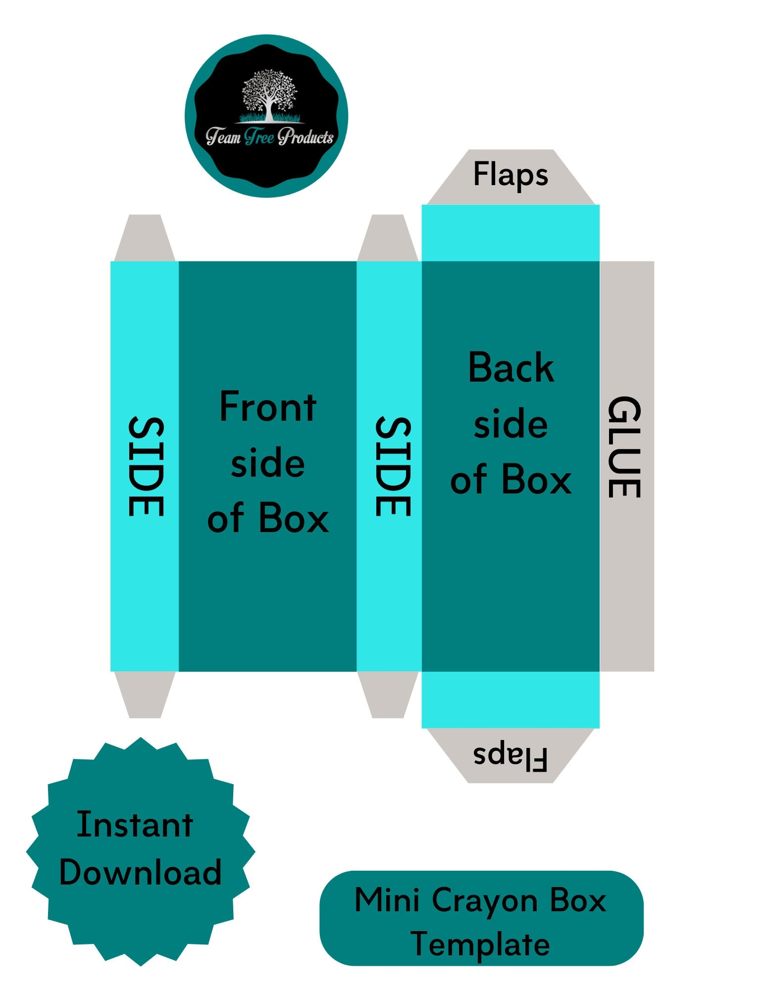 Mini Crayon Box Template INSTANT DOWNLOAD DIY Printable 2023 Crayon Box Template Digital Download Etsy