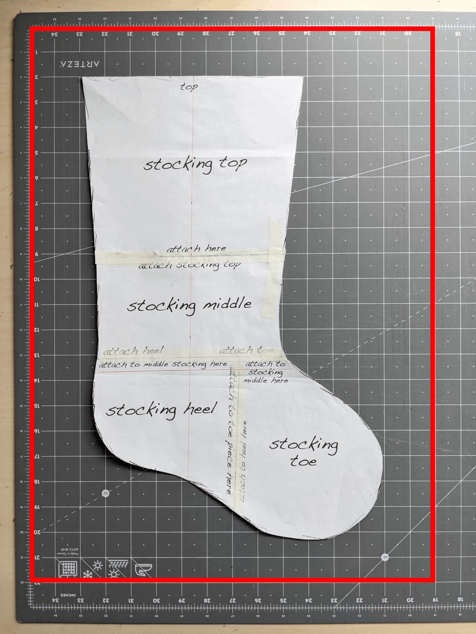 Minimalist Christmas Tree Stocking Juniperus Threadworks