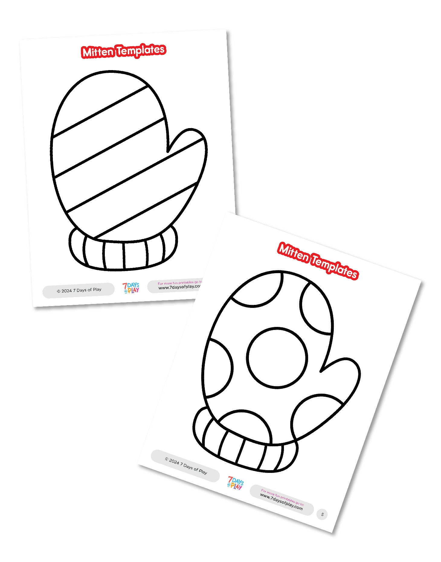 Mitten Templates Free Printable 7 Days Of Play