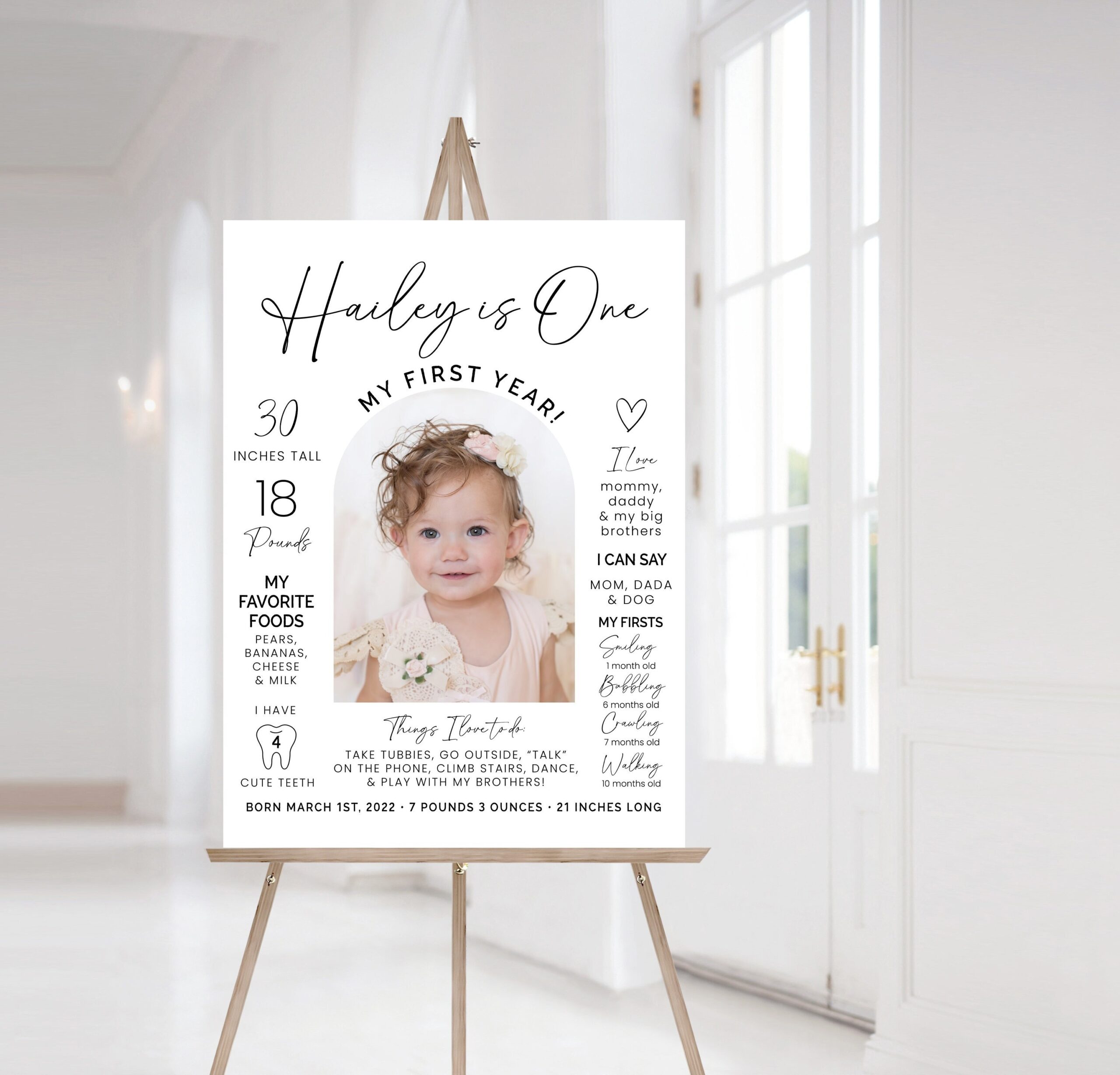 Modern Editable 1st Birthday Milestone Sign Printable One Year Photo Board Baby s First Year Celebration Poster Template Modern Editable 1st Birthday Milestone Sign Printable One Year Photo Board Baby s First Year Celebration Poster Template