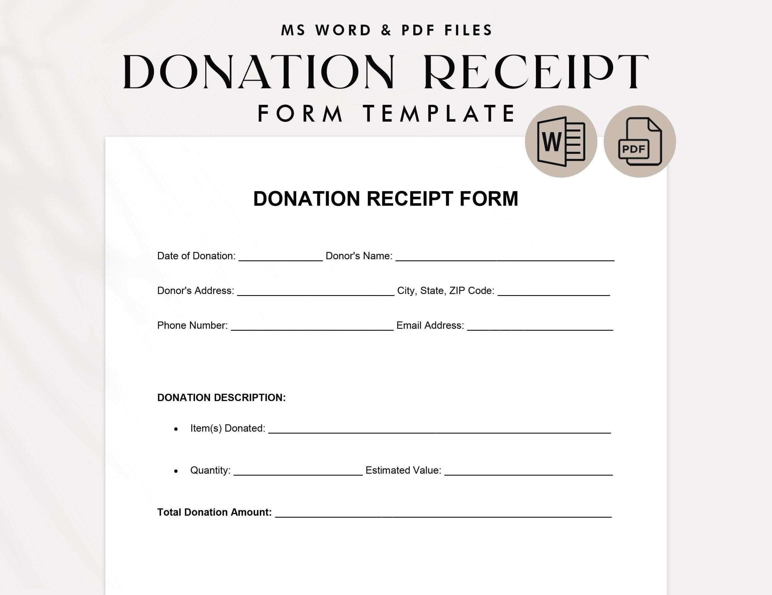 Free Printable Donation Receipt Template