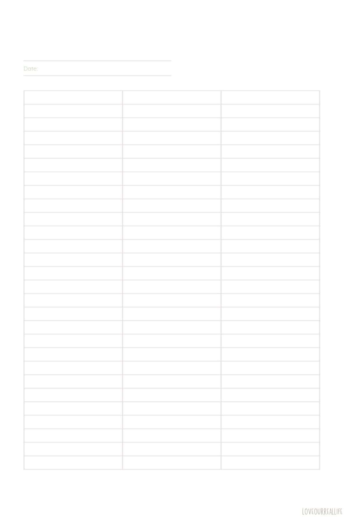 Organize Your Life With These Free 3 Column Templates Love Our 