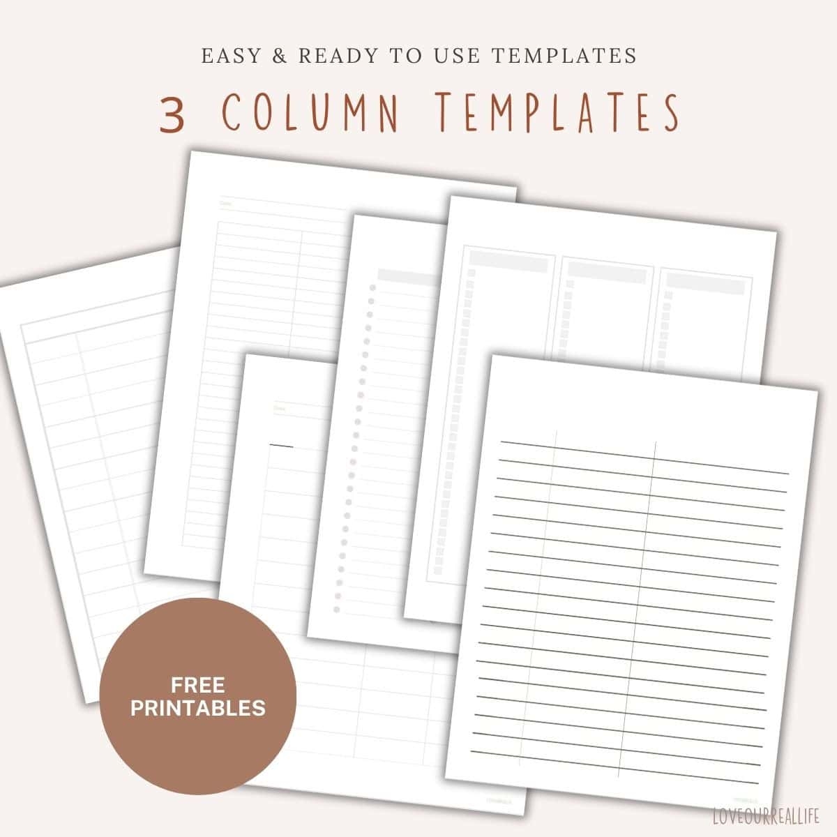 Organize Your Life With These Free 3 Column Templates Love Our 
