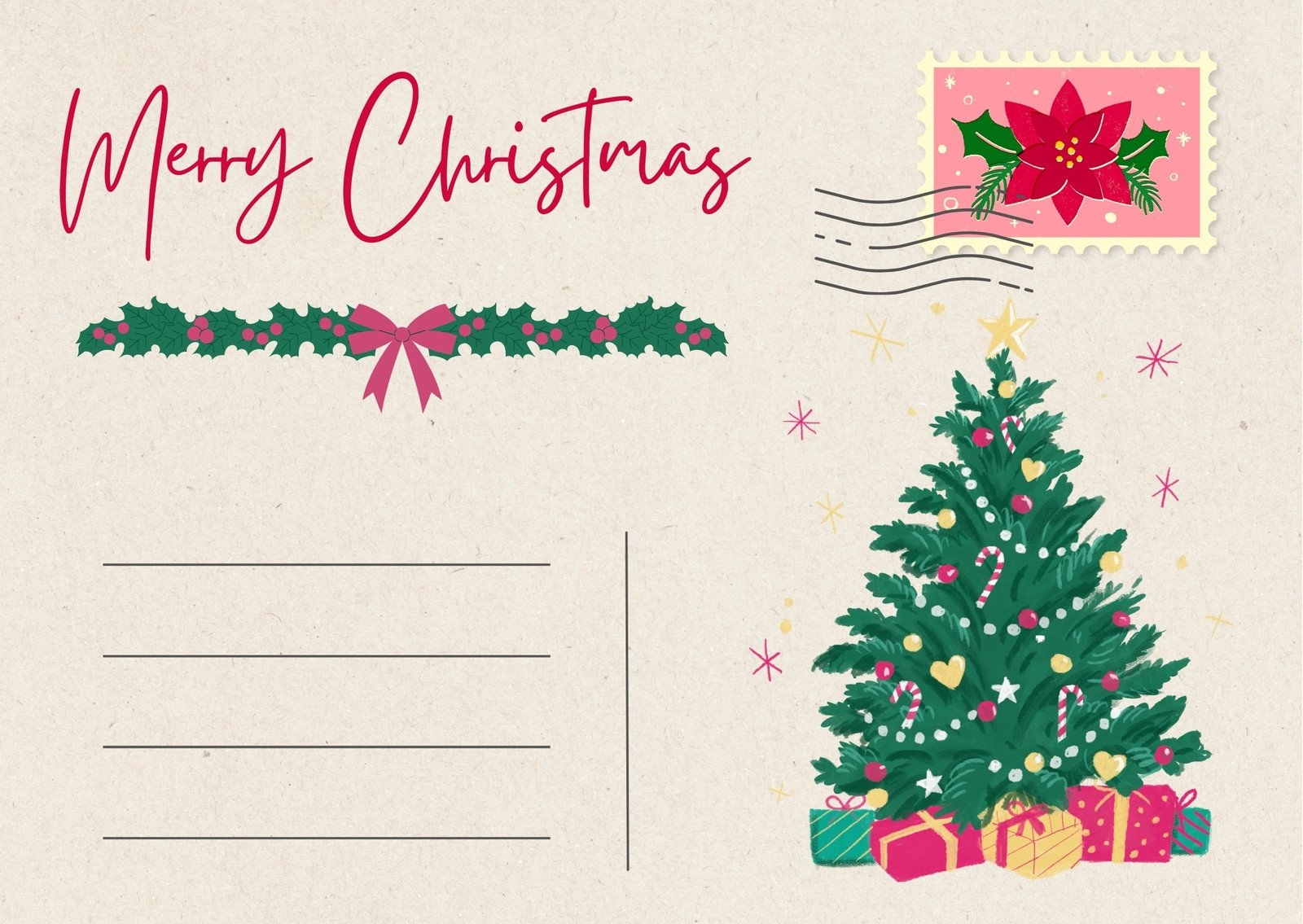 Page 2 Free Printable Customizable Christmas Postcard Templates Worksheets Library