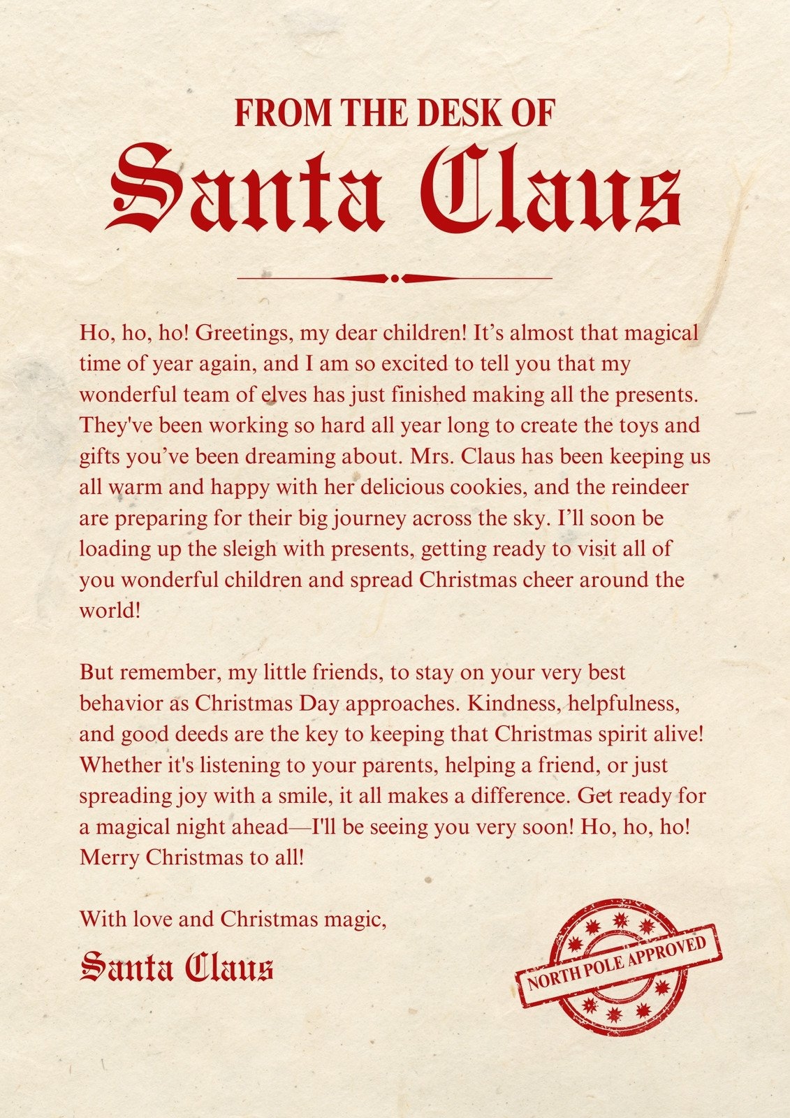 Template Free Printable Santa Letterhead