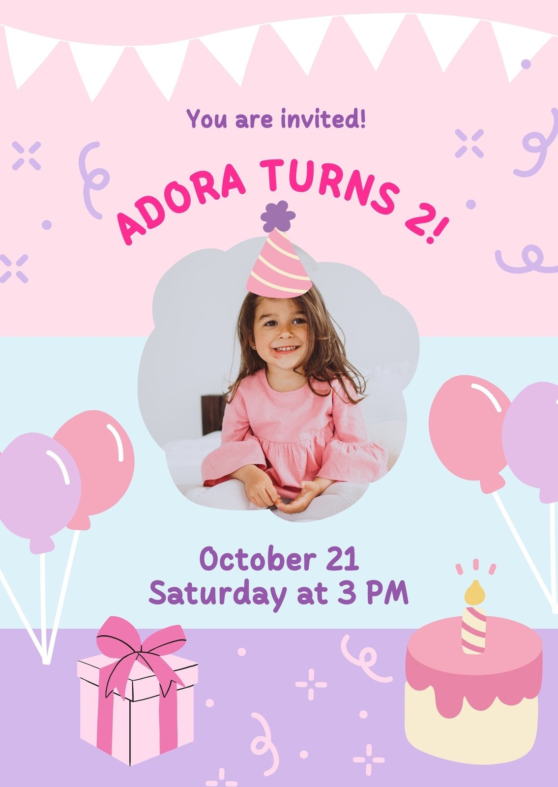 Page 3 Free Printable Editable Kids Party Invitation Templates Canva