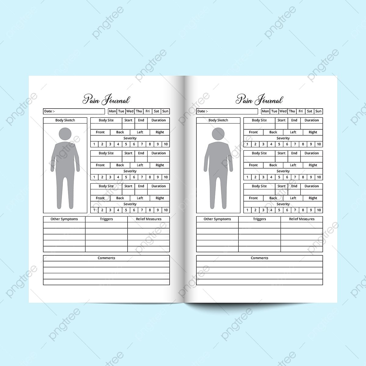 Free Printable Pain Diary Template