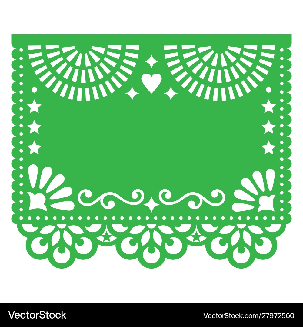 Papel Picado Blank Template Design Floral Vector Image