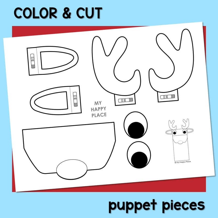 Paper Bag Reindeer Puppet U0026 Report Template