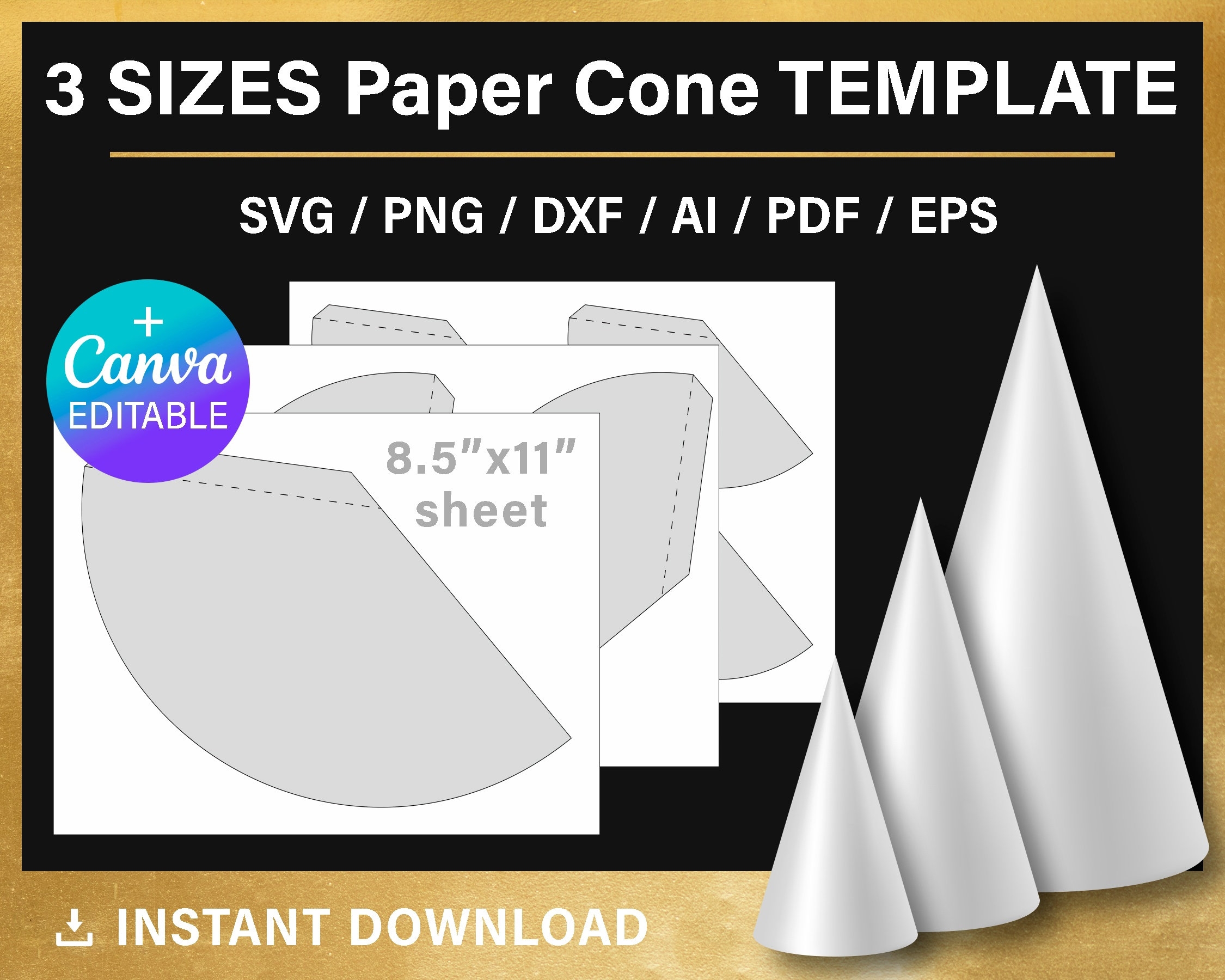 Paper Cone Template BUNDLE Blank DIY Party Decorations Small Medium Large Svg Png Svg Canva Cricut Instant Download Etsy Paper Cone Template BUNDLE Blank DIY Party Decorations Small Medium Large Svg Png Svg Canva Cricut Instant Download Etsy
