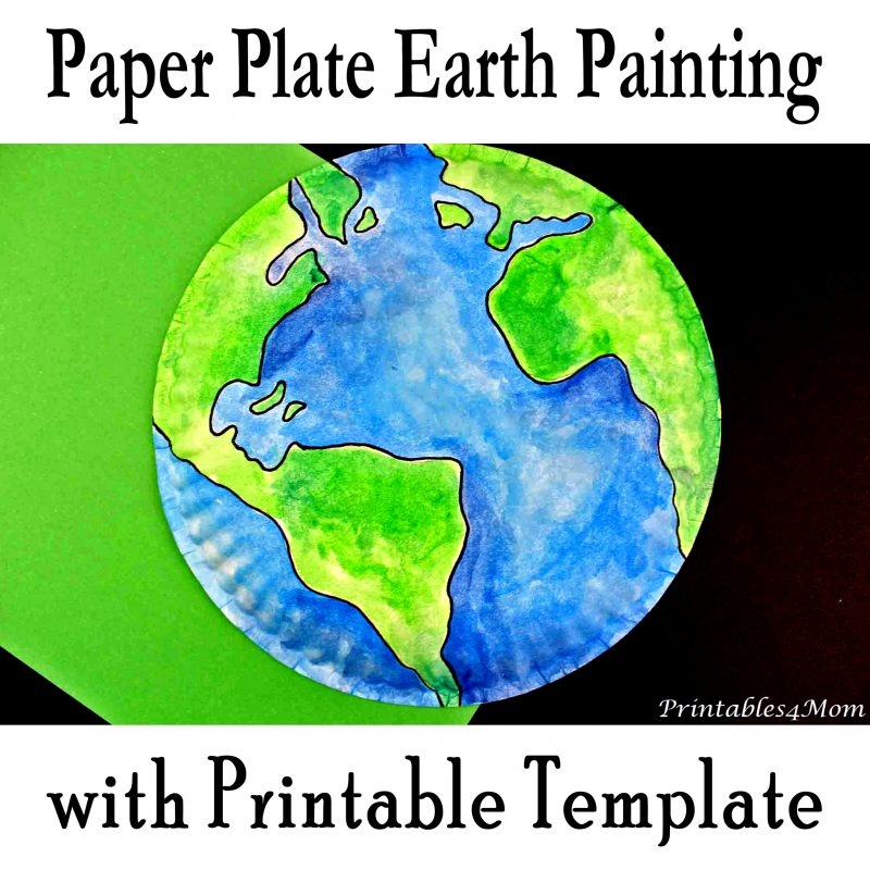 Paper Plate Earth Painting With Printable Template Printables 4 Mom Paper Plate Earth Painting With Printable Template Printables 4 Mom