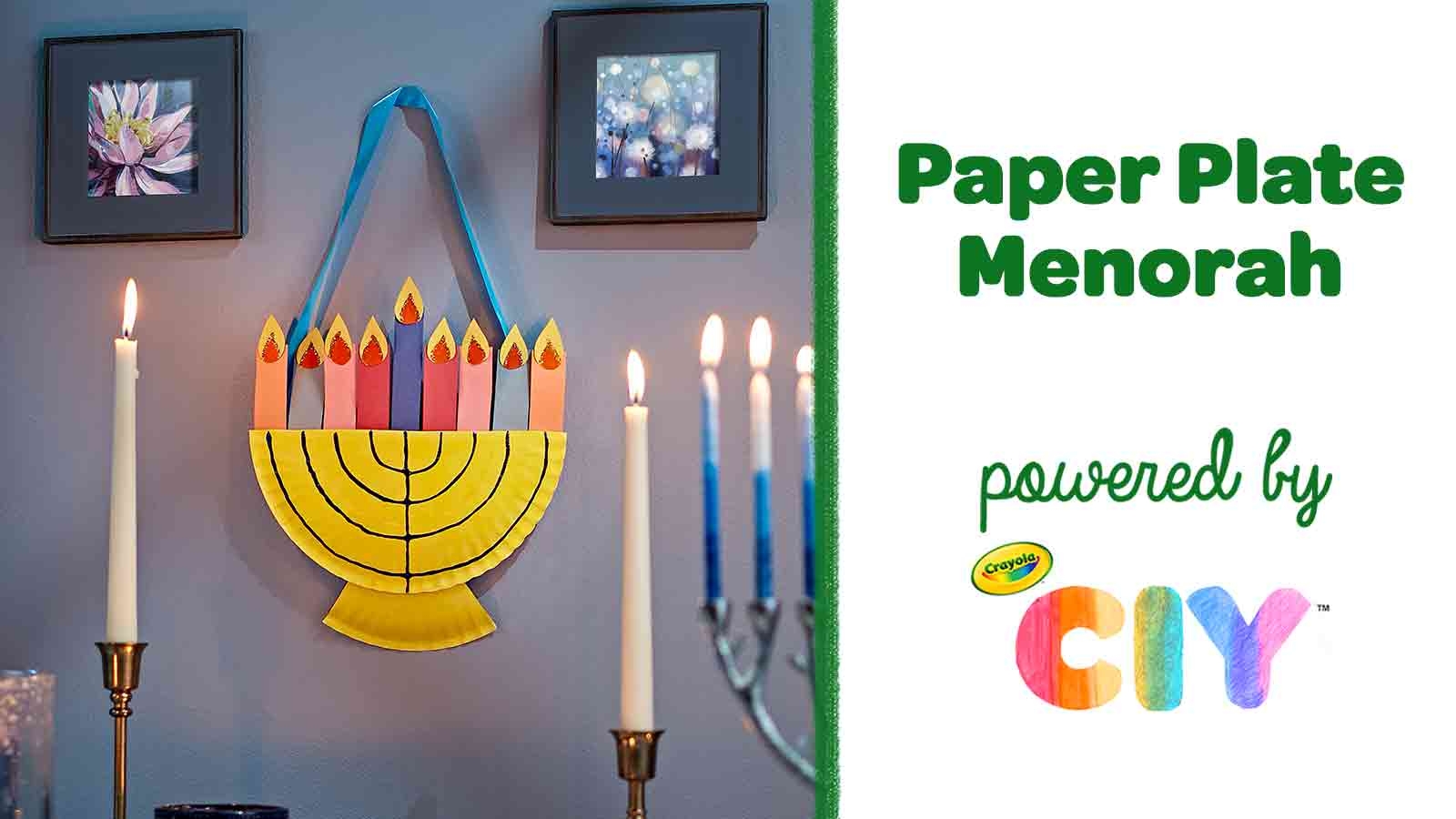 Paper Plate Menorah Craft Project Crafts Crayola Crayola CIY DIY Crafts For Kids And Adults Crayola