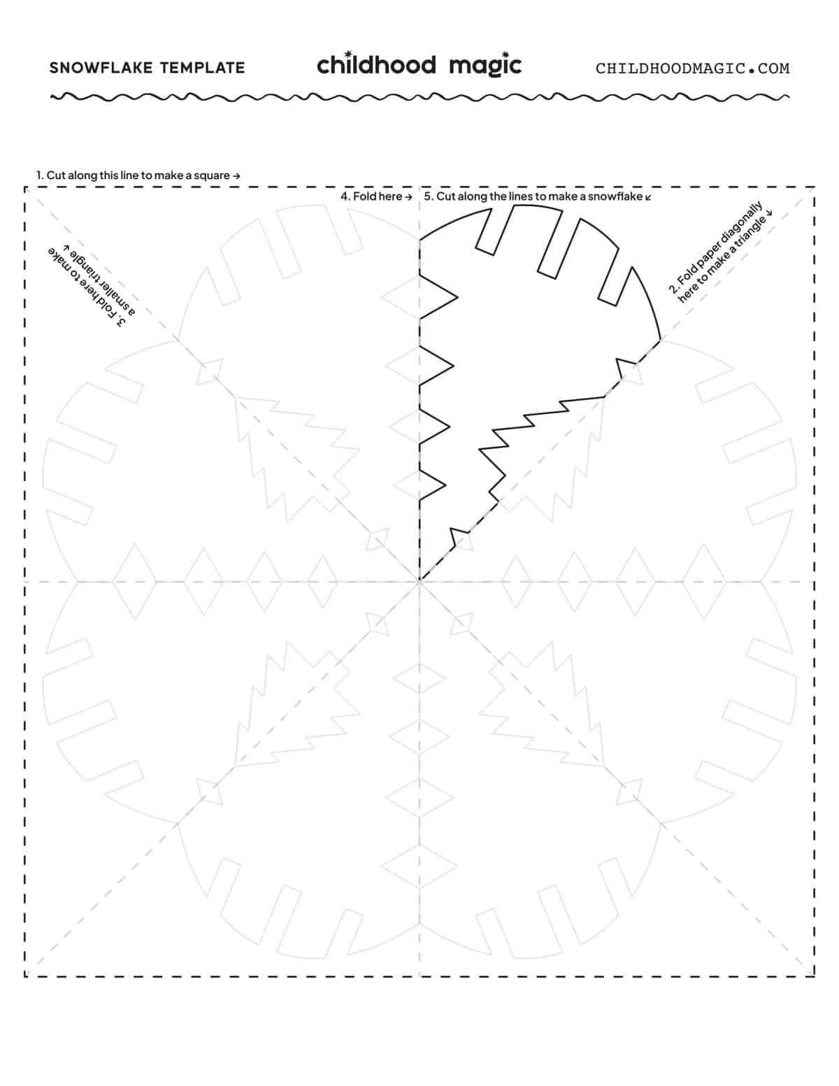 Paper Snowflake Template Childhood Magic