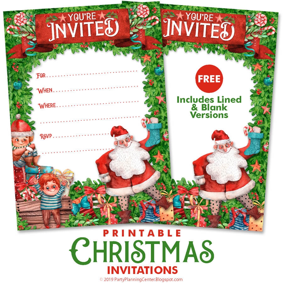 Party Planning FREE Christmas Party Invitation Templates Worksheets Library