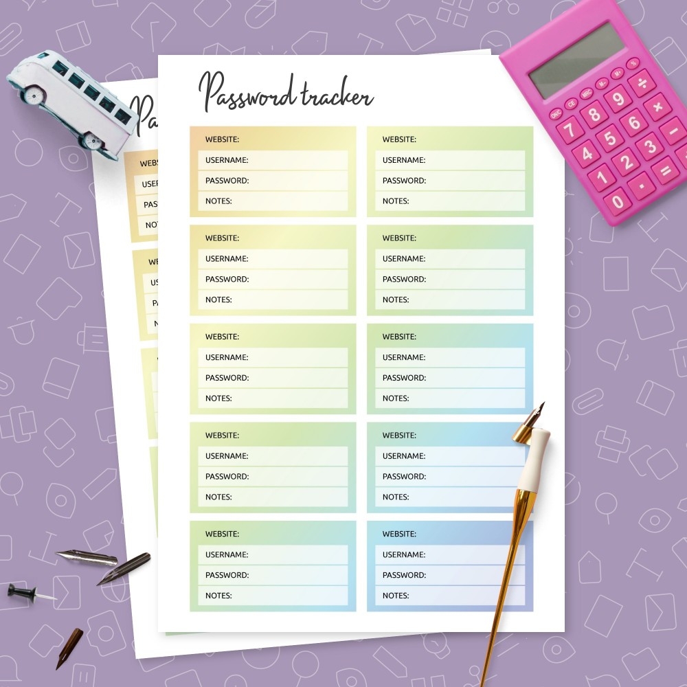 Free Password Template Printable