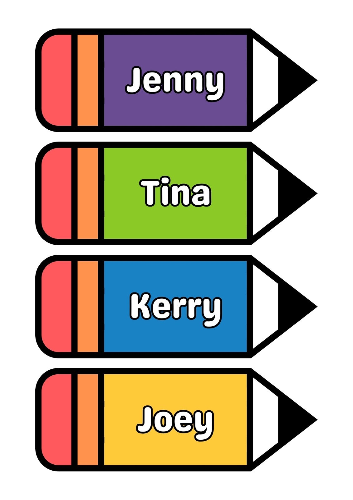 Free Printable Crayon Name Tag Template