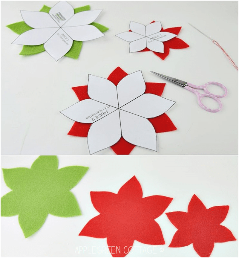 Poinsettia Ornament Free Pattern AppleGreen Cottage