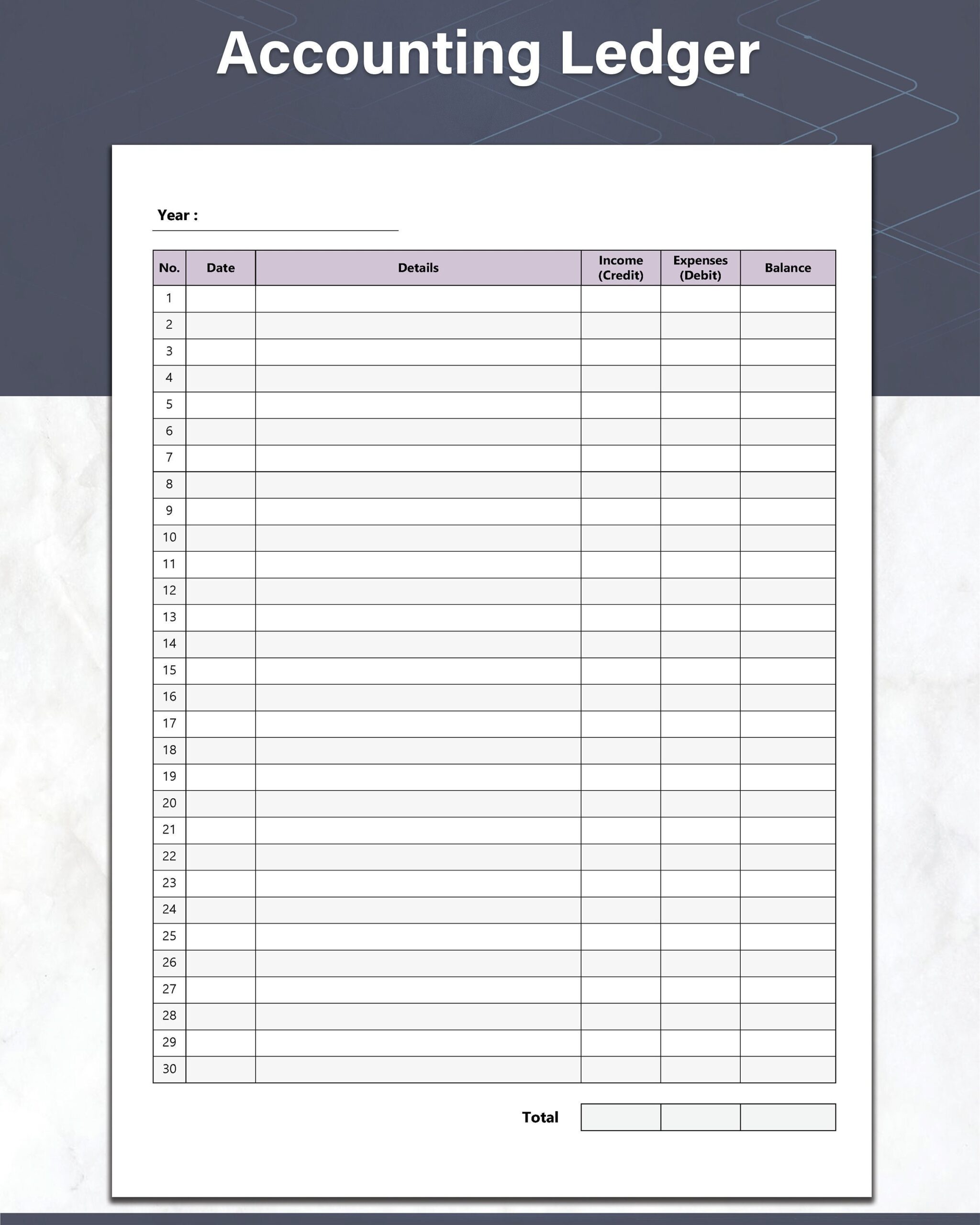 Printable Accounting Ledger Sheets And Money Tracker Ideal General Ledger For Your Small Business Bookkeeping Yearly Format Violet Etsy UK