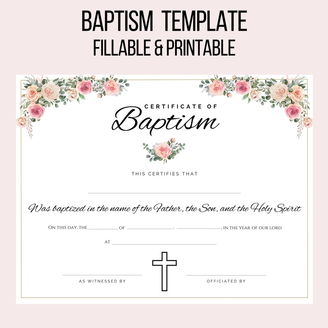 Free Printable Baptism Certificates Templates