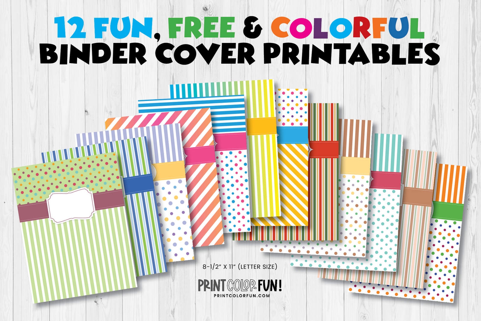 Printable Binder Covers 12 Free Colorful Sets With Matching Front Back U0026 Spines In 4 Sizes At PrintColorFun
