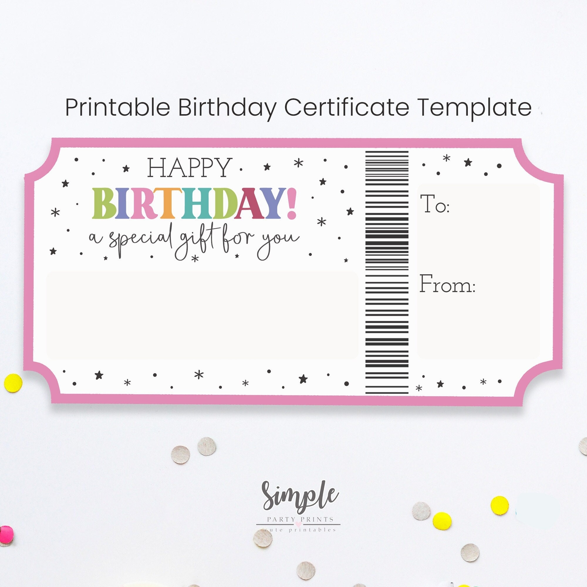 Birthday Certificate Templates Free Printable
