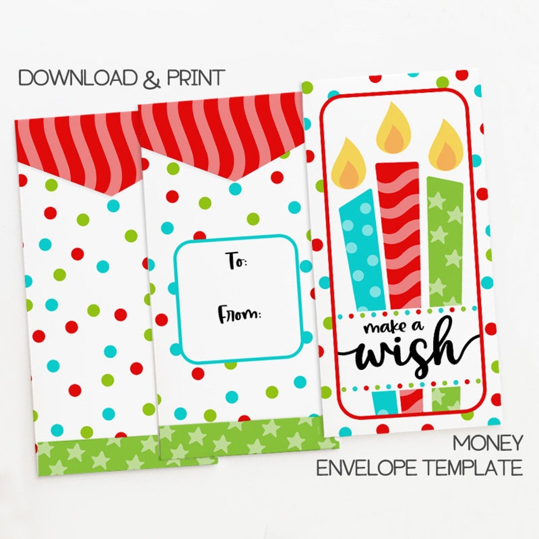 Printable Birthday Money Gift Envelope Instant Download PDF 