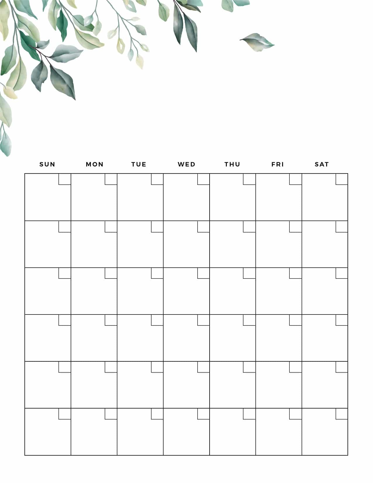 Printable Blank Calendar Templates World Of Printables