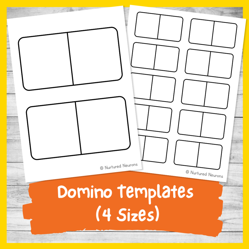 Printable Blank Domino Templates 4 Different Sizes Nurtured Neurons