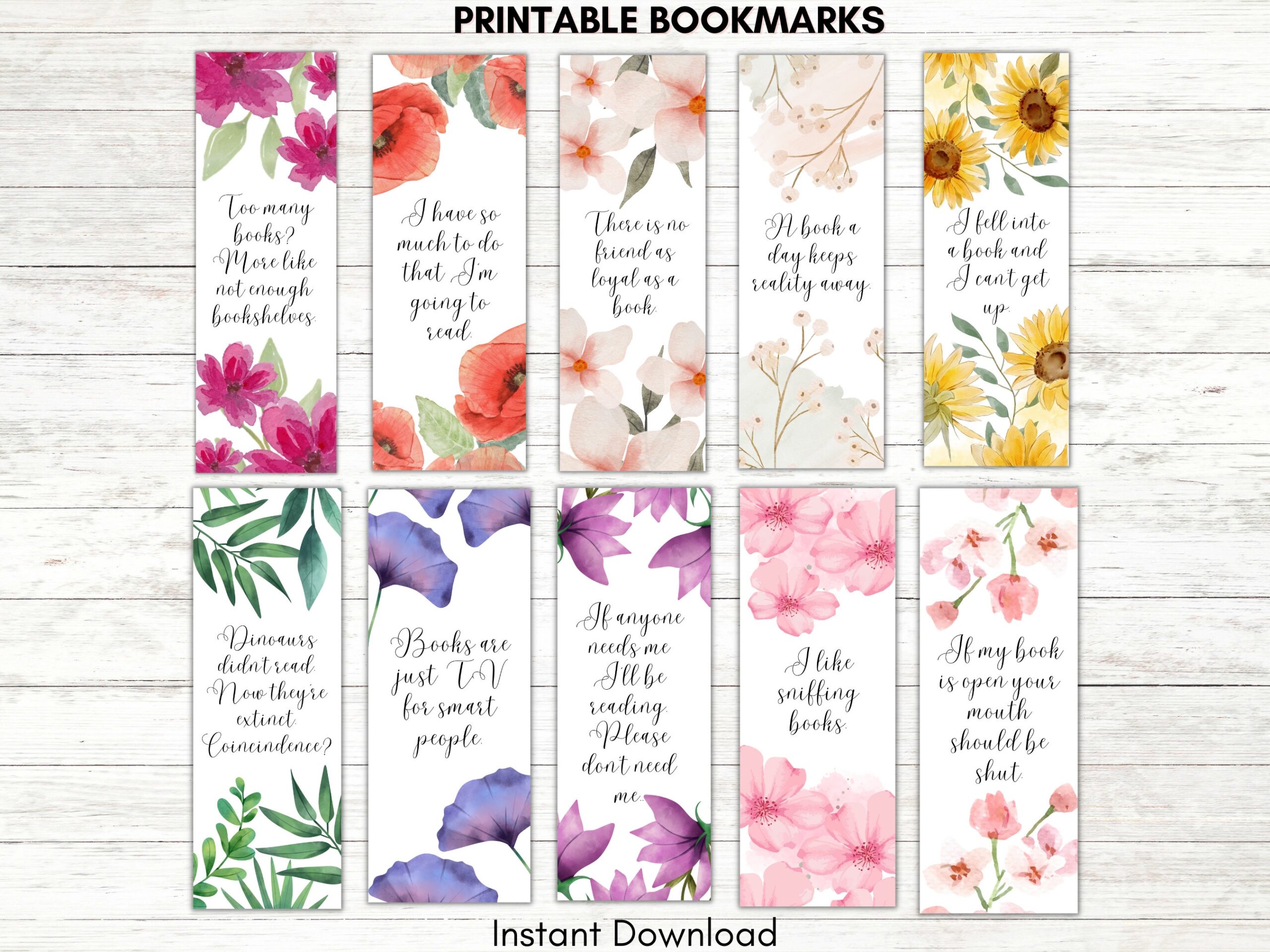 Printable Bookmarks Template Printable Bookmarks Set Bookmarks Digital Bookmark Template Instant Download Mandala Flowers Book Lovers Etsy