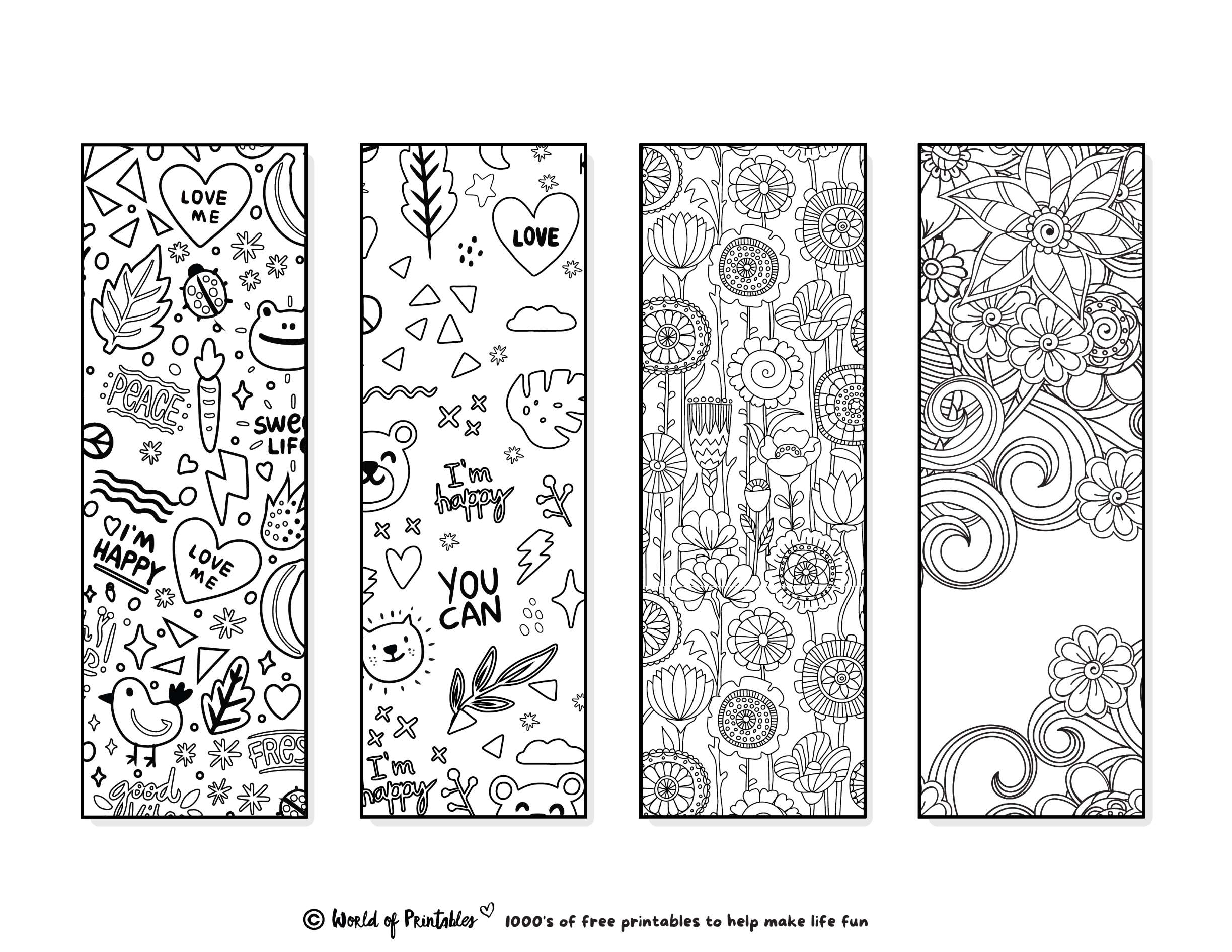 Printable Bookmarks To Color 120 For Adults U0026 Kids World Of Printables Printable Bookmarks To Color 120 For Adults U0026 Kids World Of Printables