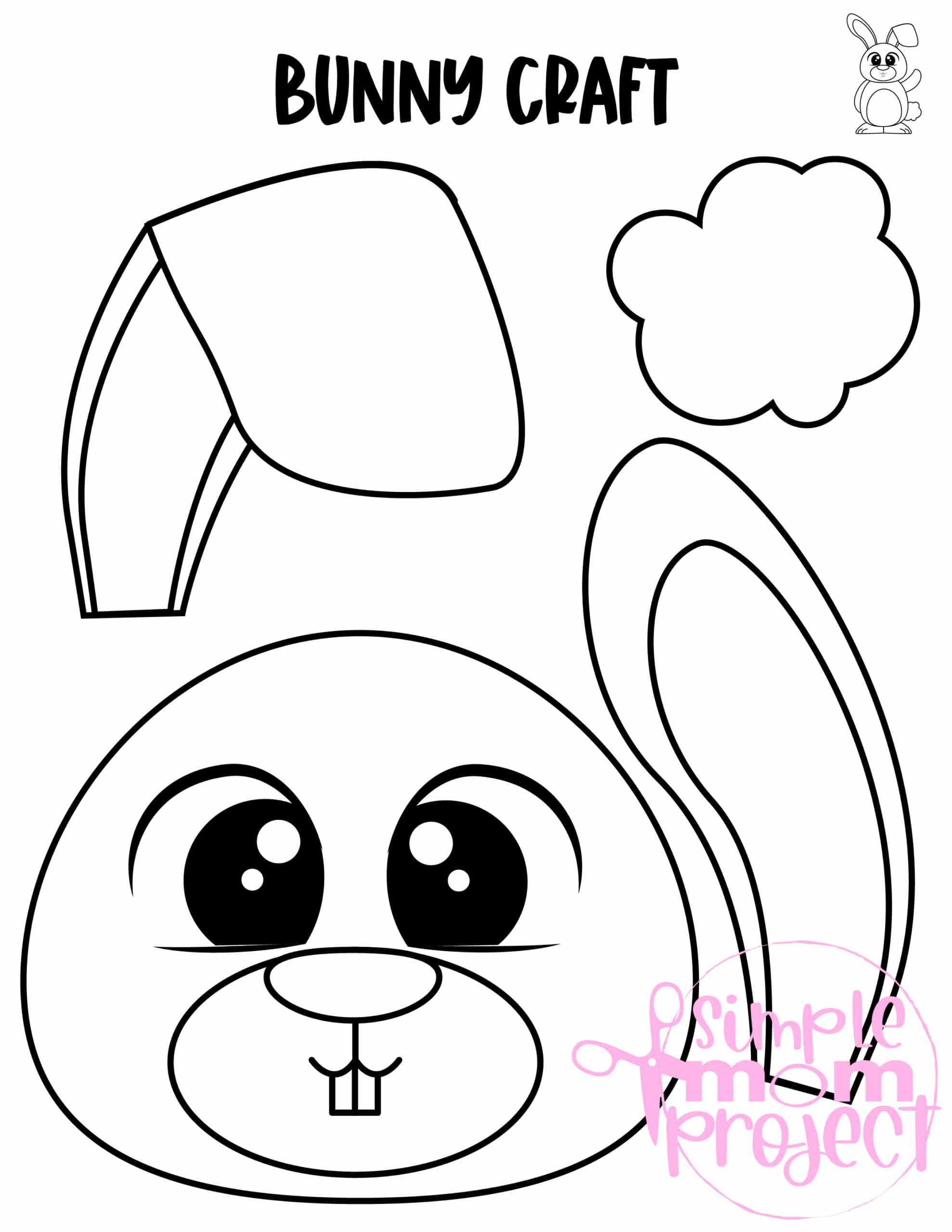 Printable Bunny Rabbit Paper Bag Puppet Template Simple Mom Project