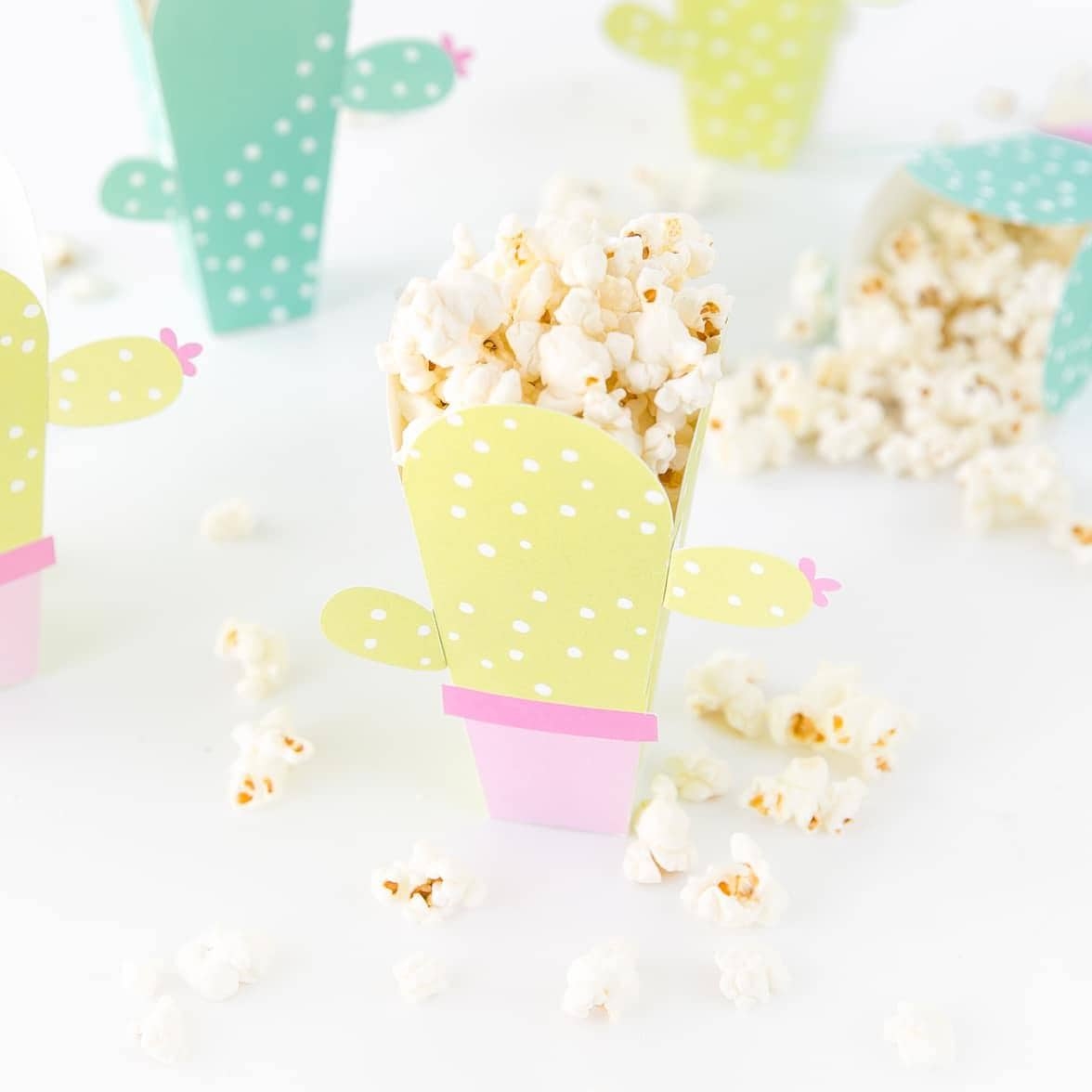 Printable Cactus Popcorn Box Template Design Eat Repeat