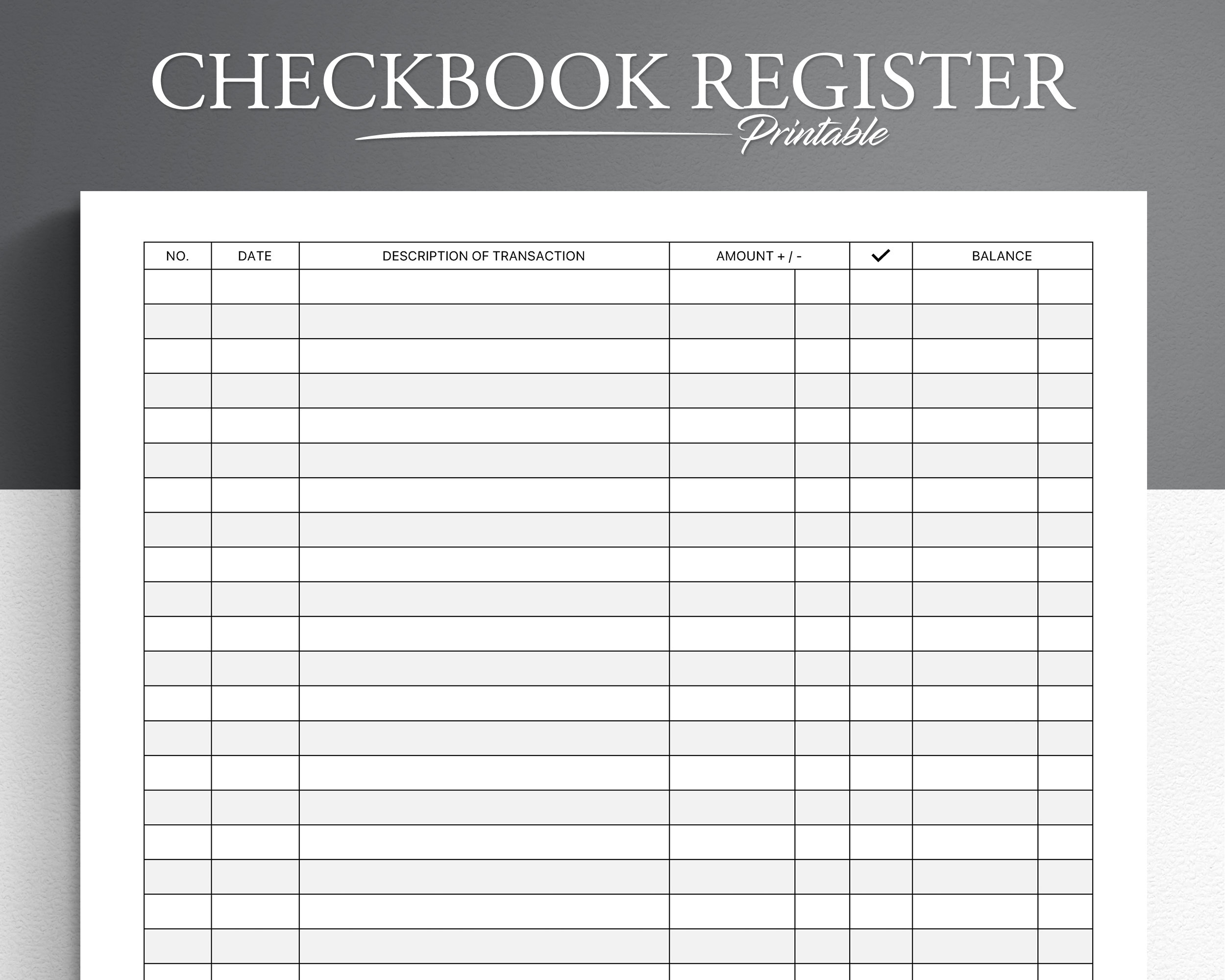 Free Printable Check Register Templates
