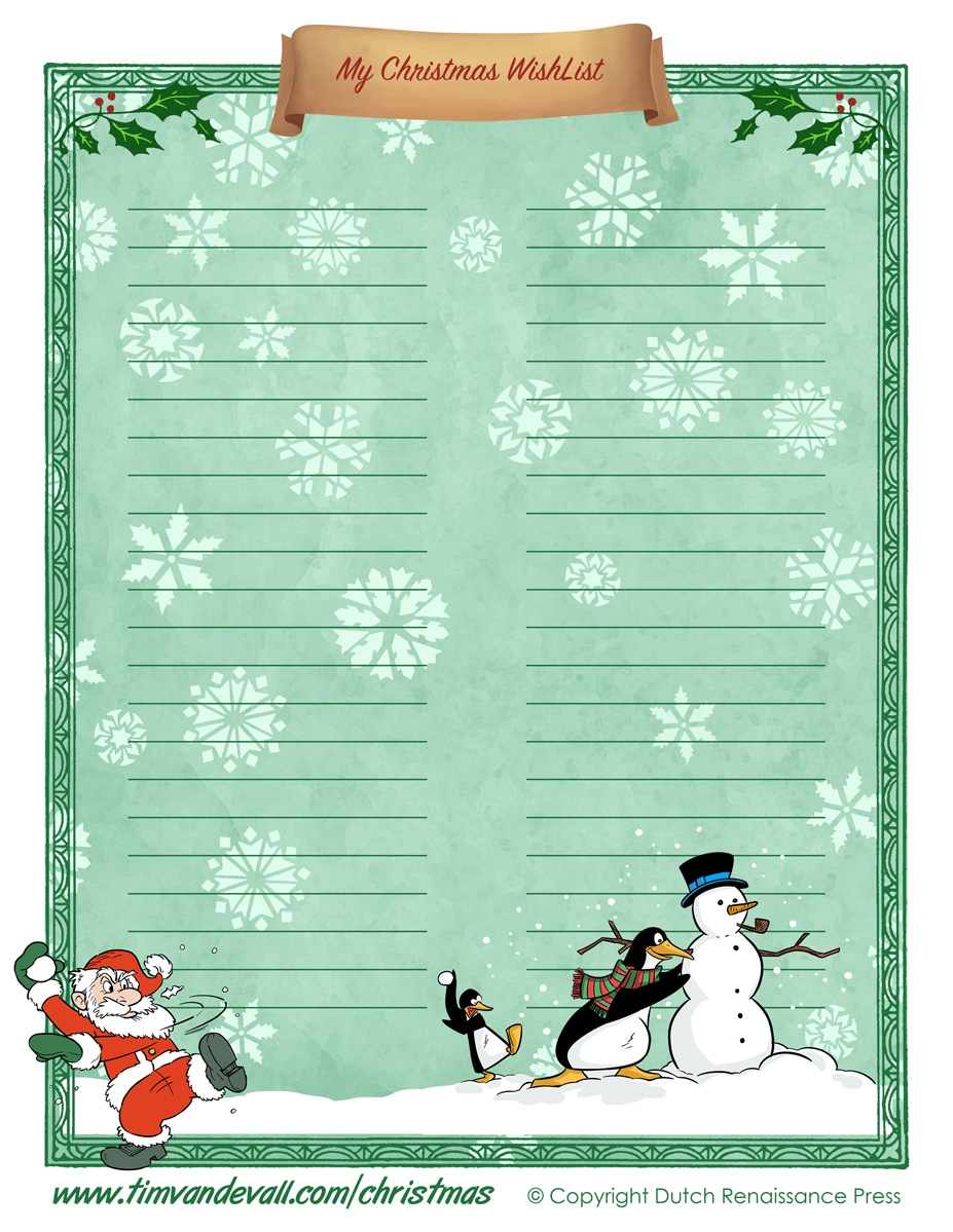 Printable Christmas Wishlist Template For Kids