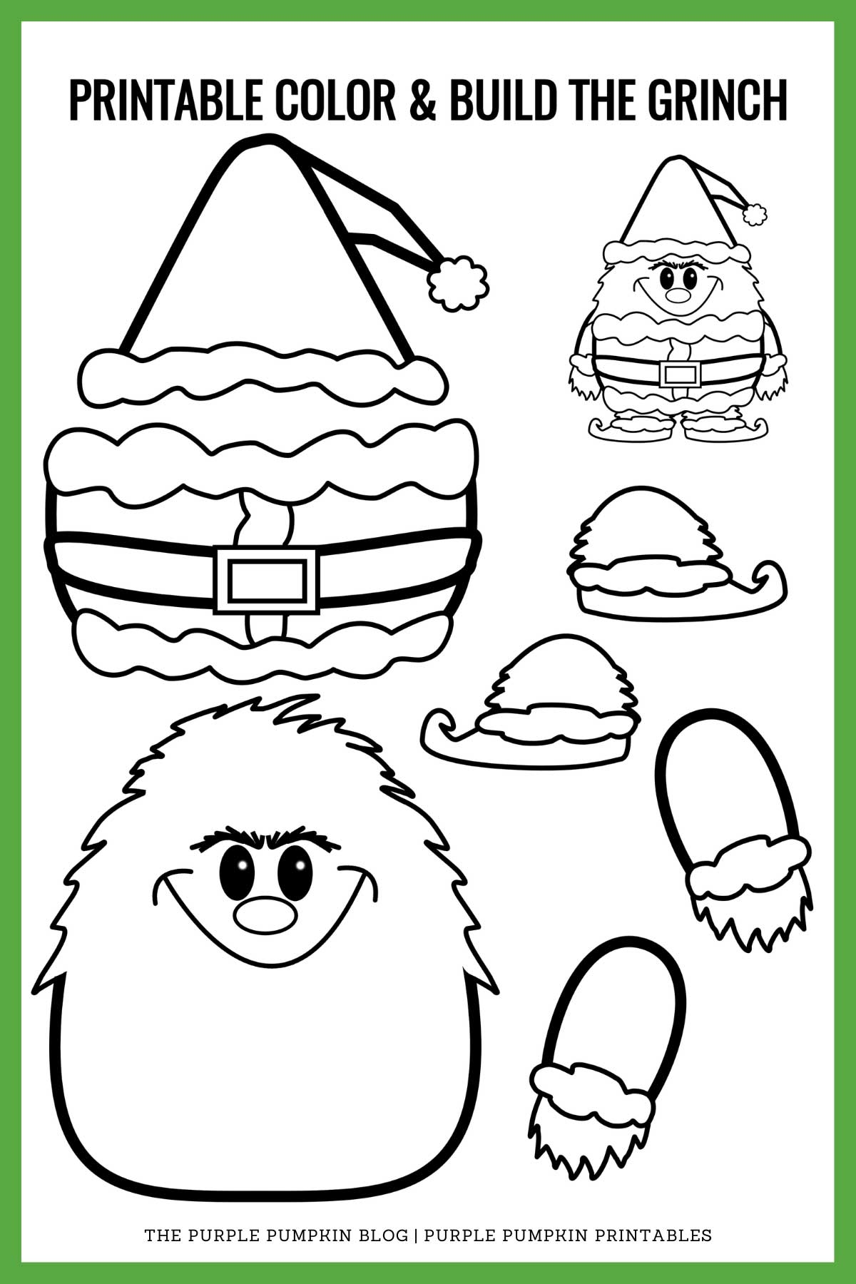 Printable Color U0026 Build The Grinch Printable Color U0026 Build The Grinch