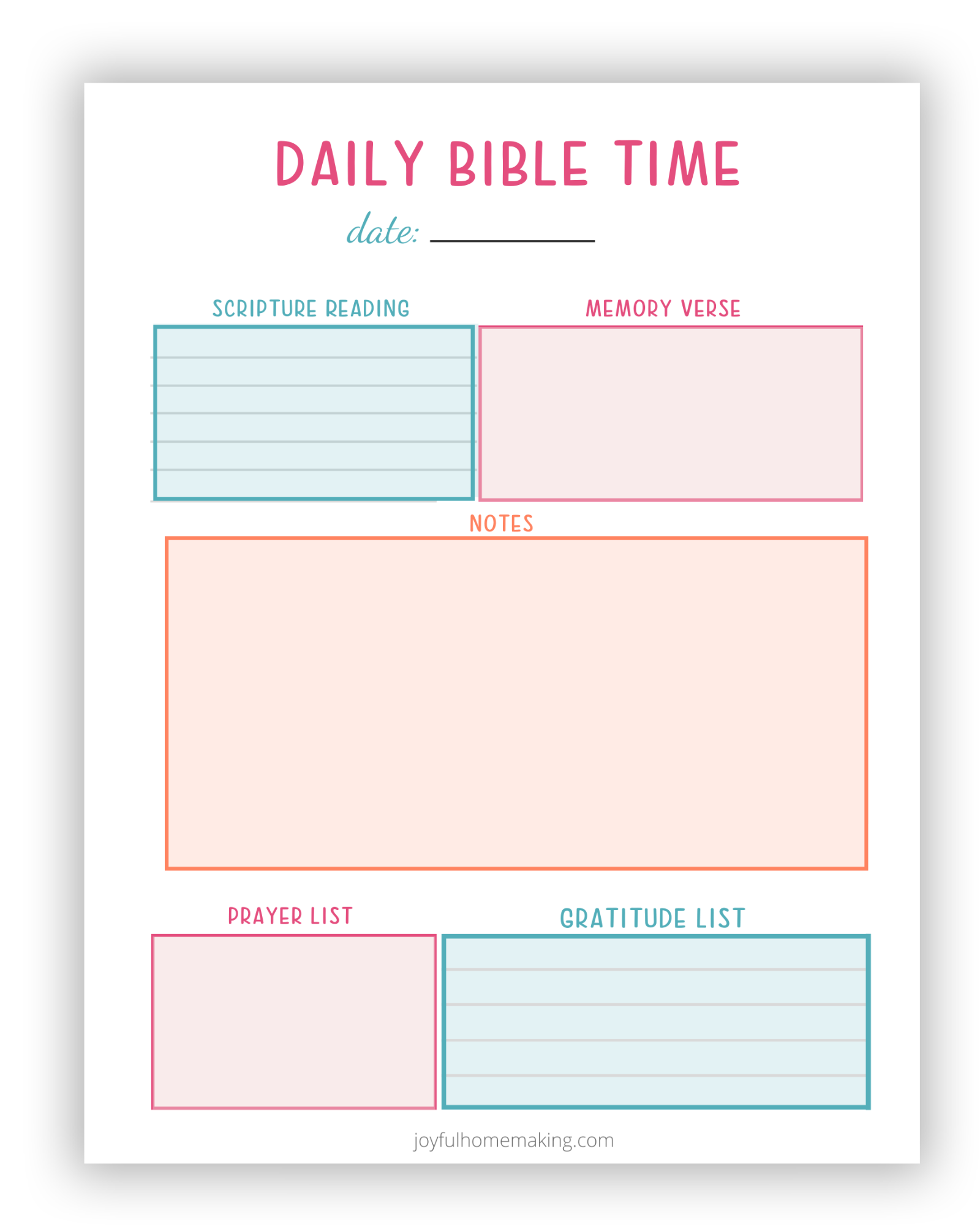 Free Printable Bible Study Template