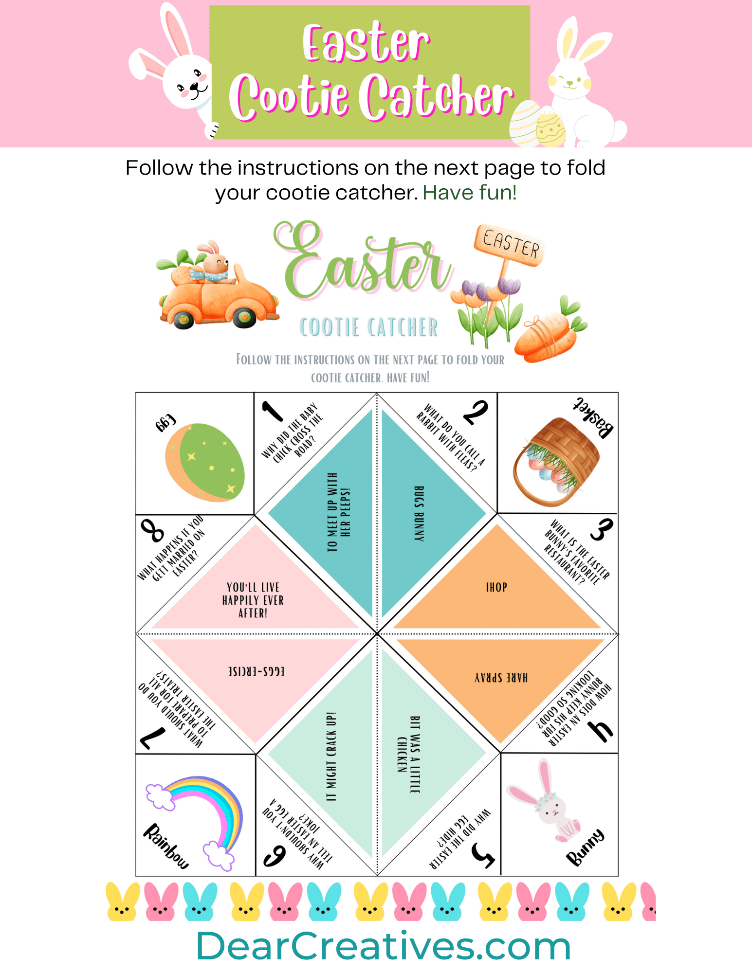 Free Printable Cootie Catcher Template