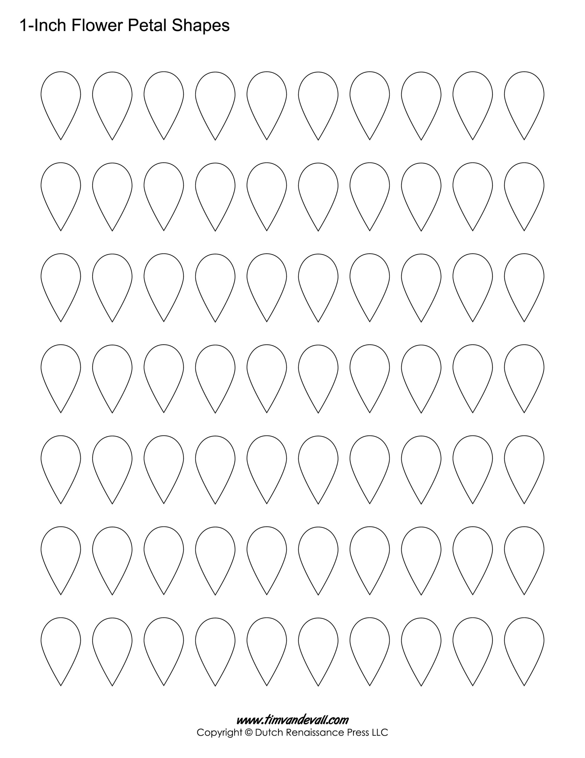 Printable Flower Petal Templates For Making Paper Flowers Printable Flower Petal Templates For Making Paper Flowers