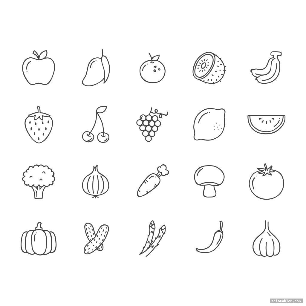 Printable Fruit And Vegetable Templates Gridgit