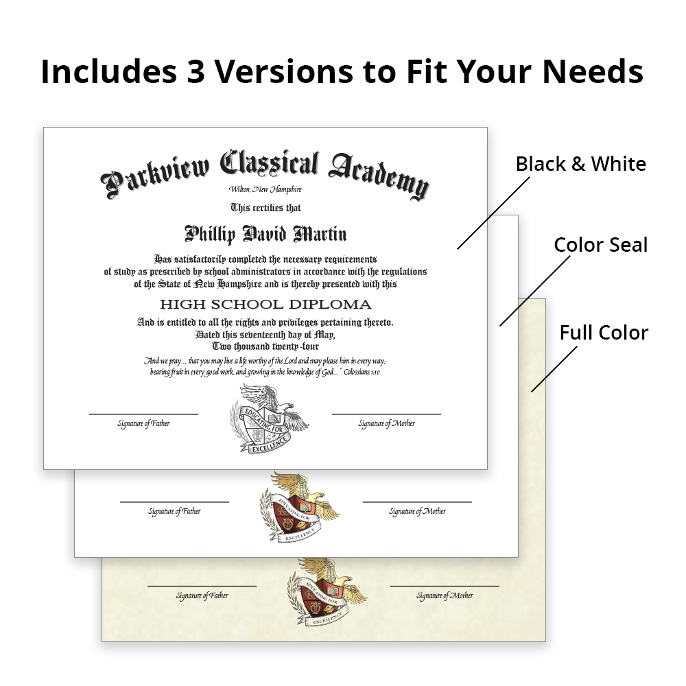 Printable High School Diploma For Homeschools