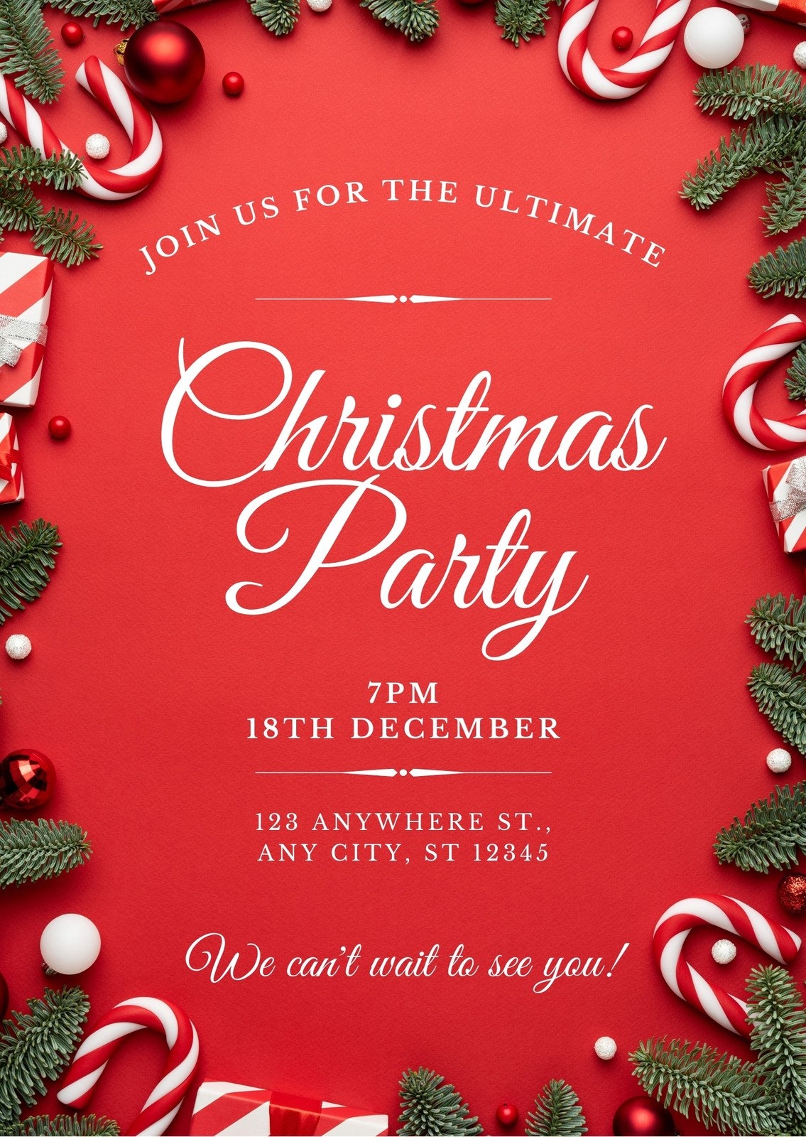 Printable Invitation Christmas Party Kraft Christmas Party Invitation Printable Invite My Party Design 