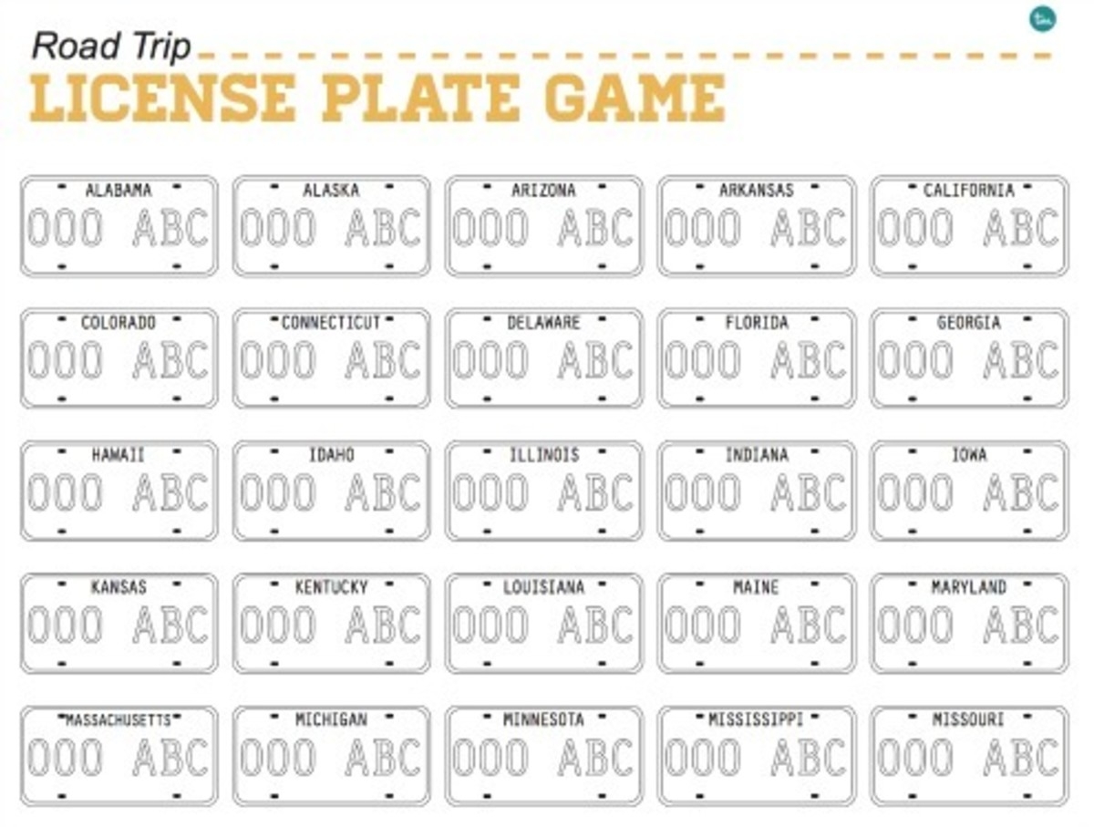 Printable License Plate Game Todays Mama Worksheets Library