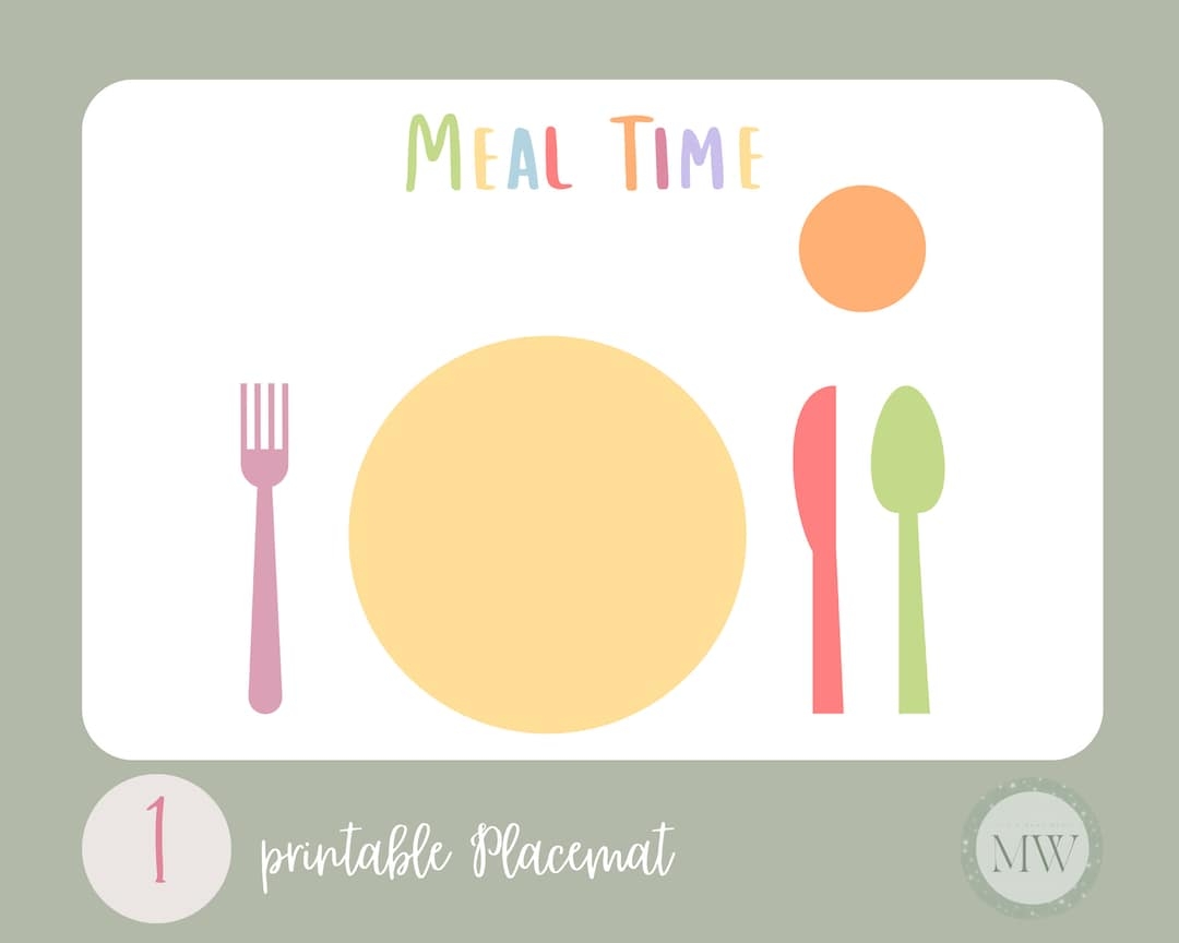 Printable Montessori Placemat Educational Placemat Kids Placemat Toddler Placemat Digital Download Etsy
