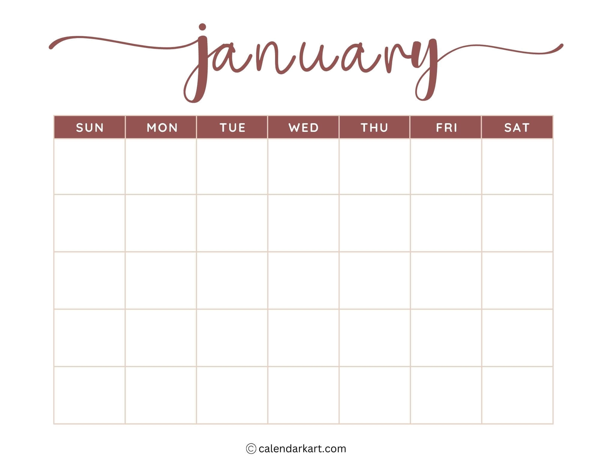 Free Calendar Template Printable